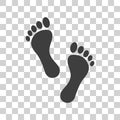 Bare footprints icon. On a white background